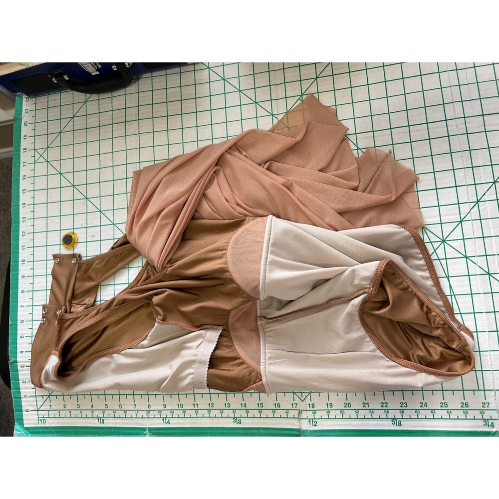 Weissman Bronze Rhinestone Lyrical Dance Costume Mesh Skirt MA Medium Adult - Picture 8 of 15